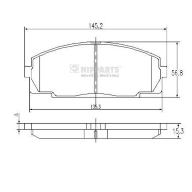 NIPPARTS (J3602076) Колодки тормозные TOYOTA HIACE 2.0-2.7 84- передние