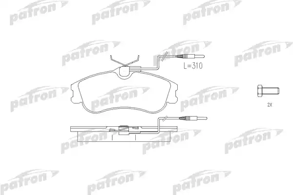 PATRON (PBP1112) Колодки тормозные CITROEN BERLINGO/PEUGEOT PARTNER 96- передние с датч.