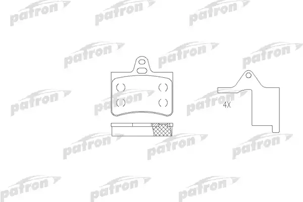 PATRON (PBP1413) Колодки тормозные дисковые задн CITROEN: C5 01-04, C5 04-, C5 Break 01-04, C5 Break 04-