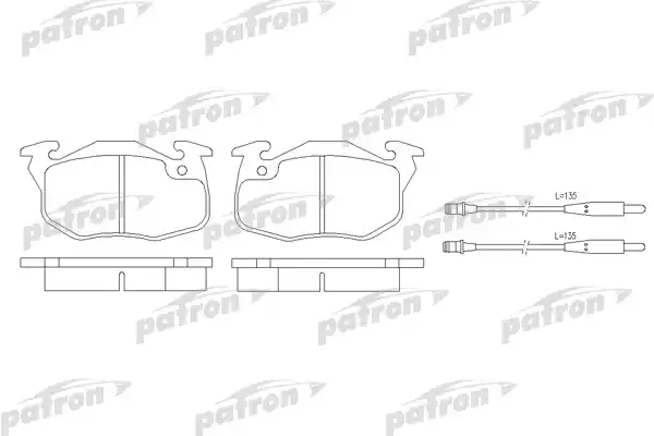 PATRON (PBP393) Колодки тормозные дисковые передн CITROEN: SAXO 96-03, PEUGEOT: 106 II 96-, 205 I 83-87, 205 I кабрио 86-94, 205 II 87-98, 305 II 82-90, 305 II Break 82-88, 309 I 85-89, 30