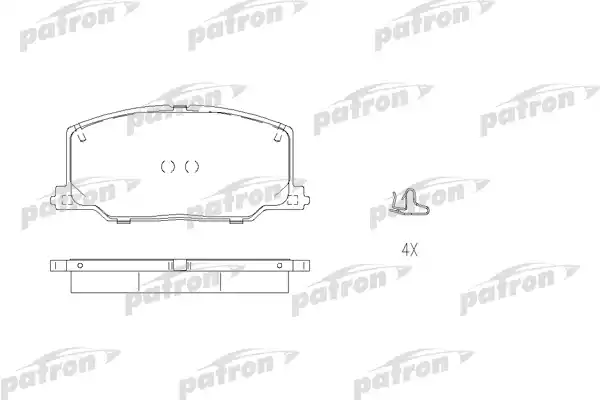 PATRON (PBP602) Колодки тормозные дисковые передн LEXUS: ES 89-91, TOYOTA: CAMRY 86-91, CAMRY Station Wagon 86-91, CARINA II 87-92, CARINA II Station Wagon 87-92, CARINA II седан 87-92, CE