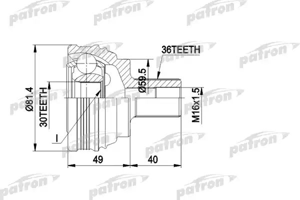 PATRON (PCV1465) ШРУС наружн компл. PCV1465