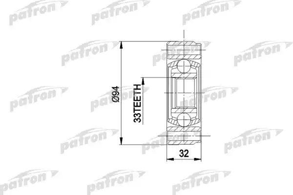 PATRON (PCV3004) ШРУС внутр к-кт AUDI: 80, 90 1.3-2.0 80-88, VW: GOLF, JETTA, PASSAT, VENTO 1.6-1.8