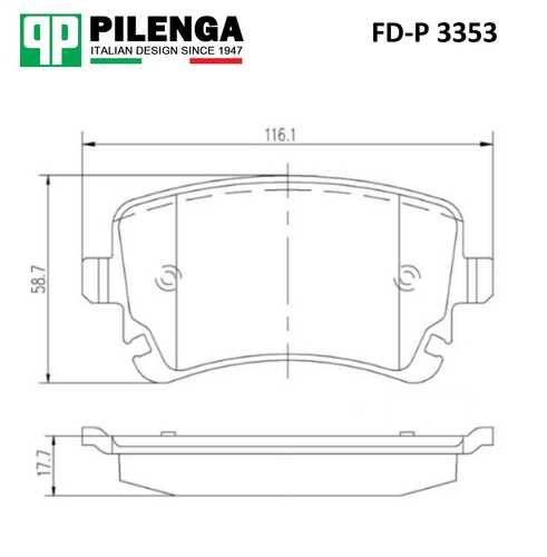PILENGA (FDP3353) Колодки тормозные задние 116 5х59х17 7