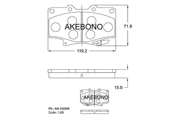 AKEBONO (AN336WK) Колодки тормозные дисковые передние TOYOTA LAND CRUISER 80 (_J8_)