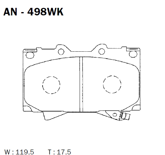 AKEBONO (AN498WK) Колодки тормозные дисковые передние для TOYOTA LAND CRUISER 100, LEXUS LX470 AN-498WK