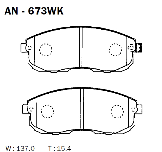 AKEBONO (AN673WK) Колодки тормозные дисковые передние NISSAN TEANA (J31), NISSAN TEANA (J32), NISSAN SKYLINE (V35)