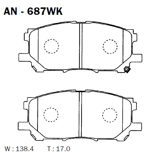 AKEBONO (AN687WK) Колодки тормозные дисковые передние LEXUS RX (_U3_) AN-687WK