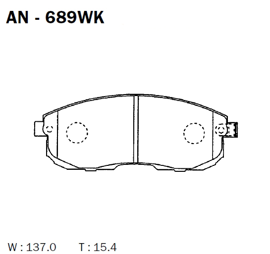 AKEBONO (AN689WK) Колодки тормозные дисковые передние NISSAN JUKE (F15), NISSAN TIIDA СЕДАН (SC11),