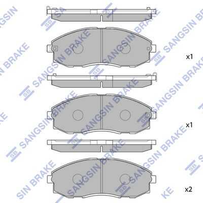 SANGSIN (SP1099) Колодки тормозные HYUNDAI Starex H-1 (-02) передние (4шт.) SANGSIN