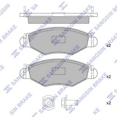 HI-Q (SP1179) Колодки тормозные PEUGEOT 206/206SW 01>(-ABS) передние
