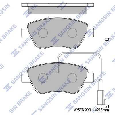SANGSIN (SP1201) Колодки тормозные FIAT ALBEA/DOBLO/STILO 01 передние SP1201