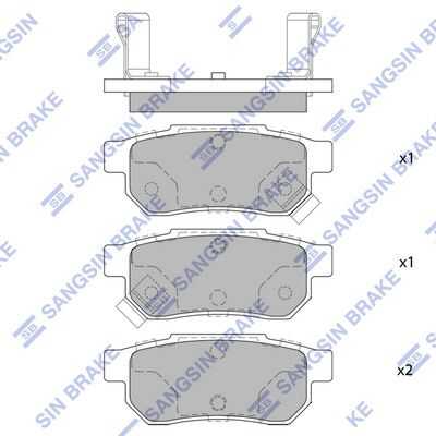 SANGSIN BRAKE (SP1265) Колодки тормозные задние SANGSIN BRAKE SP1265