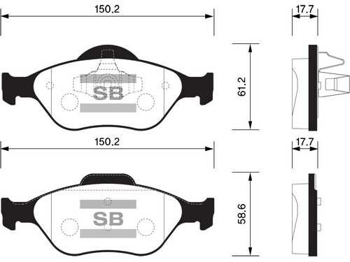 HI-Q (SP1565) Колодки тормозные FORD FIESTA 95>01/01>/FUSION 01> передние
