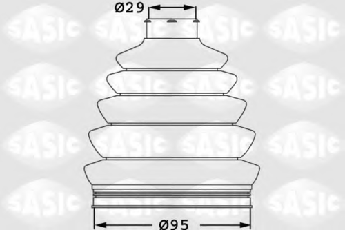 SASIC (1906027) Пыльник ШРУСа AUDI A3/SKODA OCTAVIA/VW CADDY/G5/PASSAT/TOURAN 1.4>3.2 03> нар.
