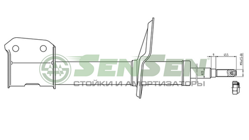 SENSEN (42130672) Амортизатор RENAULT LOGAN/SANDERO/LARGUS 07- перед. лев./прав. газ.