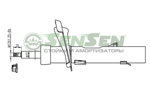SENSEN (42141595) Амортизатор передний мост справа FORD FOCUS II CMAX (1.82.0, 1.6TDCi) 04 SENSEN 4214-1595