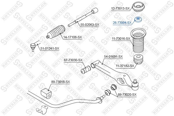 STELLOX (2673004SX) Подшипник опоры аморт. Daewoo Kalos 02>