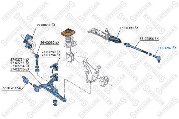 STELLOX (5101287SX) Наконечник рулевой тяги
