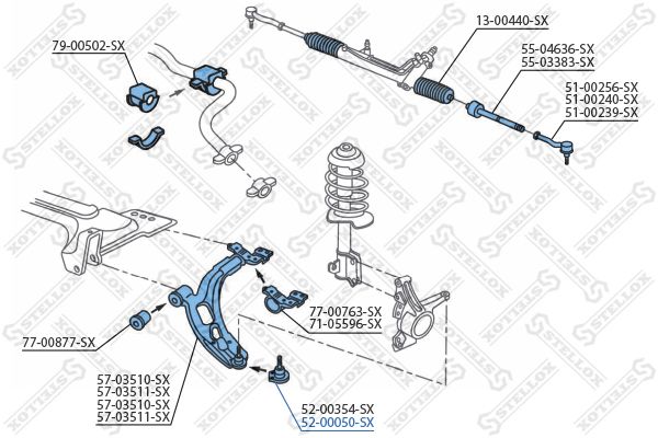 STELLOX (5200050SX) Шаровая опора Fiat Doblo all 00>