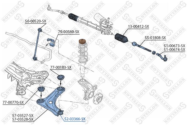 STELLOX (5203366SX) Опора шаровая Citroen C2/C3 all 02>