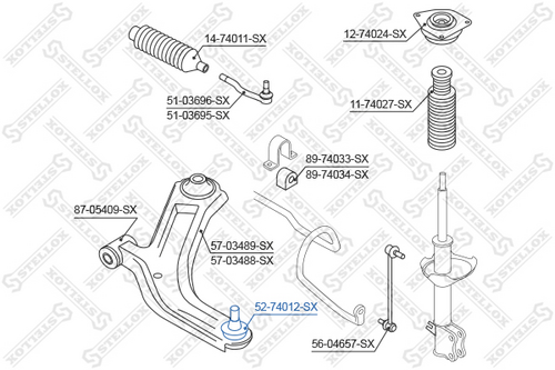 STELLOX (5274012SX) Опора шаровая Nissan Micra K12E all 03>