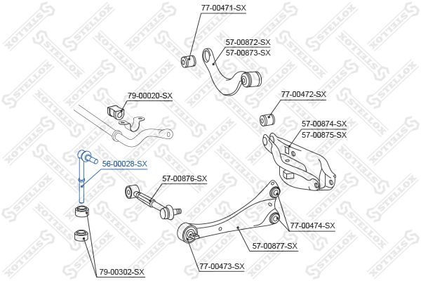 STELLOX (5600028SX) Тяга стабилизатора заднего Toyota Rav4 2.0VVT-i/2.2D4-D/2.2D-CAT 0