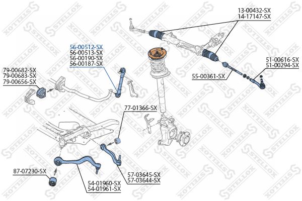 STELLOX (5600512SX) 56-00512-SX_тяга стабилизатора переднего левая!\ BMW E60/E61 all 03>