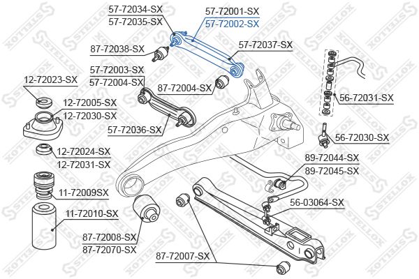 STELLOX (5772002SX) рычаг задней подвески верхний правый!\ Mitsubishi Lancer/Colt 92>/Carisma <97