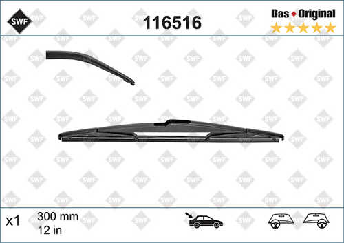 SWF (116516) Щетка с/о задняя каркасная 310mm