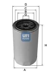 UFI (2313001) Фильтр масляный AUDI 80/100/VW G2/G3/PASSAT 1.6/1.8/2.0/2.3
