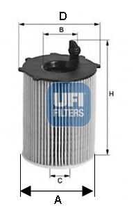 UFI (2514100) Фильтр масляный AUDI A8/Q7/PORSCHE CAYENNE 3.0D