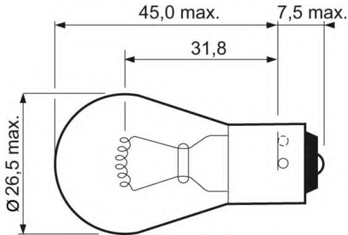 VALEO (032203) Лампа накаливания 10шт в упаковке PY21W 12V 21W BAU15s Essential (стандартные характеристики)