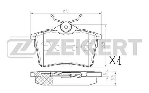 ZEKKERT (BS1012) Колодки торм. диск. задн. Citroen Berlingo (B9) 08-  308 SW 07-  Partner II 08-  Partner Tepee 08-
