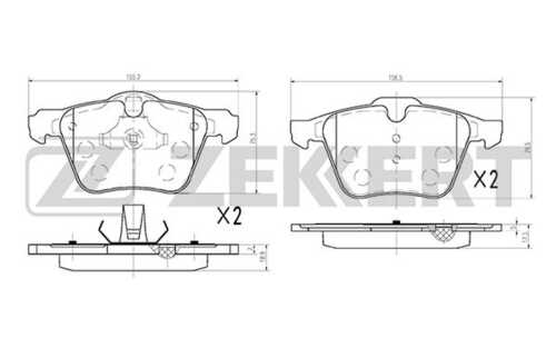 ZEKKERT (BS1031) Колодки торм. диск. передн. Ford Galaxy II 08-  Mondeo IV 07-  Volvo S60 II 10-  V60 10-  XC70 II 07