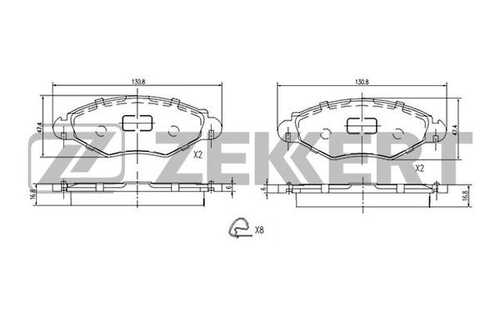 ZEKKERT (BS1034) Колодки торм. диск. передн. Peugeot 206 98-  206 SW 02-  206+ 09-