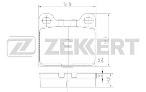 ZEKKERT (BS1049) Колодки торм. диск. передн. Alfa Romeo Giulietta (116) 77- MB S-Class (116 126) 72- SL (107) 71-