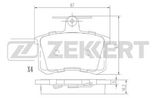 ZEKKERT (BS1096) Колодки торм. диск. задн. Audi 80 III-V 82-  100 II-IV 77-  A4 94-  A6 94-  A8 94-  V8 88-  Chery B1