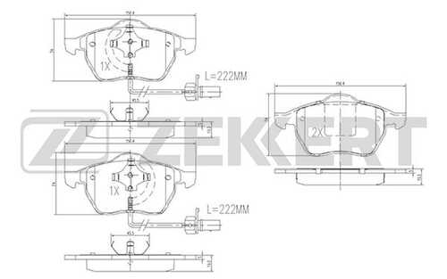 ZEKKERT (BS1131) Колодки торм. диск. передн. с датчиком Audi A4 I-III 95- A6 I-III 95- Skoda Superb (3U4) 01- VW G