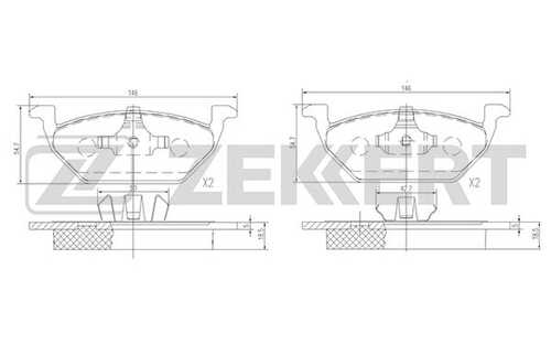 ZEKKERT (BS1136) Колодки торм. диск. передн. Audi A1 10- A3 96- Skoda Octavia (1U2 1U5) 96- Rapid (NH3 NK3) 12- V