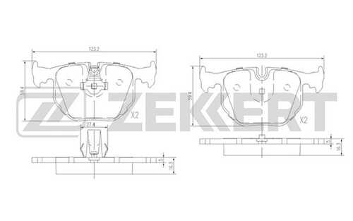 ZEKKERT (BS1137) Колодки торм. диск. задн. BMW 3 (E46) 99- 5 (E39) 98- 7 (E38) 94- X3 (E83) 03- X5 (E53) 99- Lan