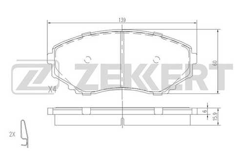 ZEKKERT (BS1153) Колодки торм. диск. передн. Mazda Bongo Friendee 95-  E-Serie III-IV 91-  MPV I-II  96-