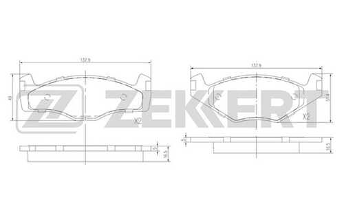 ZEKKERT (BS1154) Колодки торм. диск. передн. Seat Cordoba 93-  Ibiza II 93-  VW Golf I-II 79-  Jetta I-II 80-  Passat