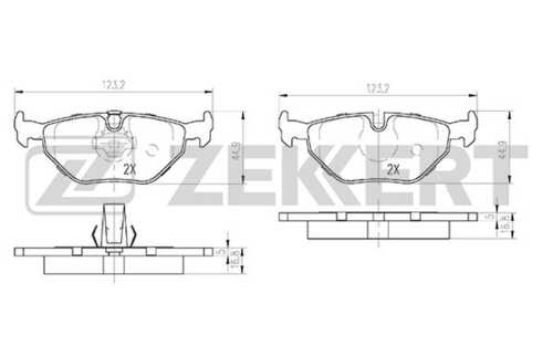 ZEKKERT (BS1155) Колодки торм. диск. задн. BMW 3 (E36 E46) 90- Z1 90- Z4 (E85 E86) 02- Rover 75 (RJ) 99- Saab 9-5