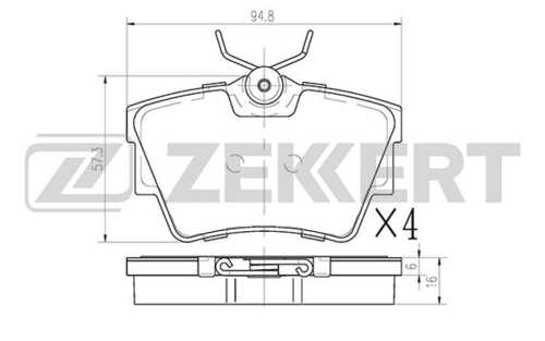 ZEKKERT (BS1162) Колодки торм. диск. задн. Nissan Primastar (X83) 02-  Opel Vivaro A B 01-  Renault Trafic II-III 01-