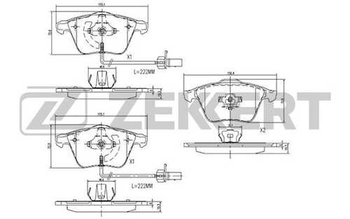 ZEKKERT (BS1173) Колодки торм. диск. передн. с датчиком Audi A4 III 06- A6 III 04- A6 Allroad 06- A8 II 02- S6 II