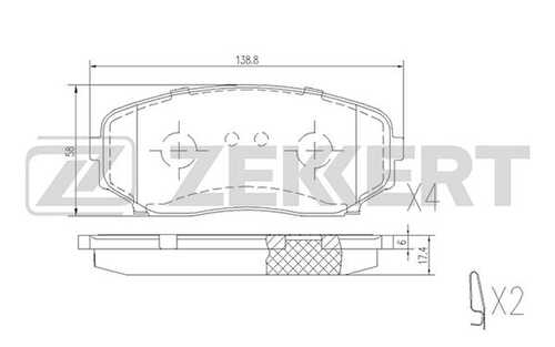 ZEKKERT (BS1228) Колодки торм. диск. передн. Mazda CX-7 07-  CX-9 06-