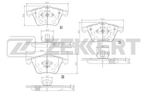 ZEKKERT (BS1377) Колодки торм. диск. передн. Ford Focus II 05- Mazda 3 06- Opel Vectra C III 05- Volvo C30 06- C7