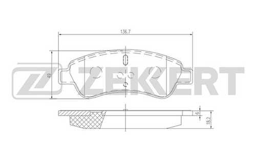 ZEKKERT (BS1433) Колодки торм. диск. передн. Citroen C2 05-  C3 I-III 02-  C3 Aircross II 17-  C4 Cactus 14-  Peugeot