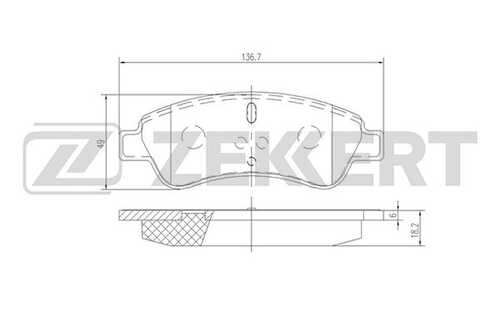 ZEKKERT (BS1434) Колодки торм. диск. передн. Citroen Berlingo (M_  B9) 96-  C3 02-  C4 04-  Xsara Picasso (N68) 00-  